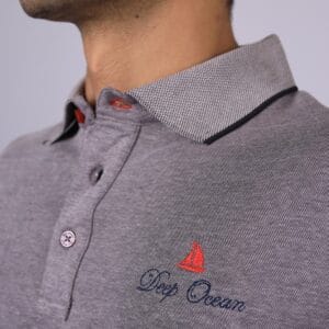 Men's Grey Classic Polo T-Shirt – Modern, Sleek & Comfortable - Image 3