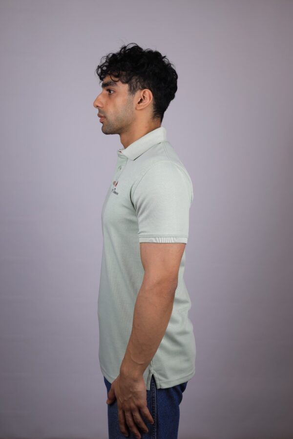 POLO T-SHIRT  HALF SLEEVES LOGO DO CONTAST EMB MINT GREEN - Image 5