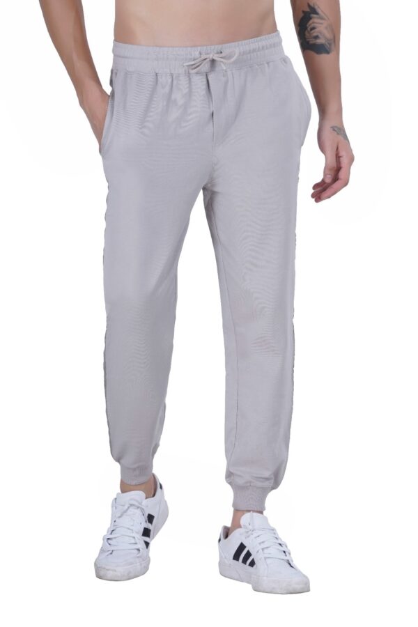 MEN'S KNIT LOOPER LYCRA JOGGER DTM EMB. TAPE DUSTY GREY - Image 3