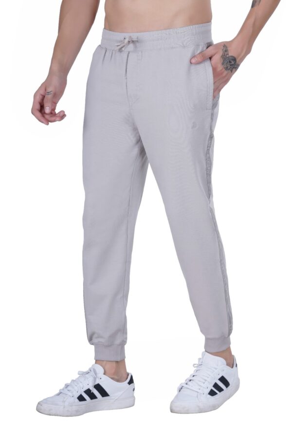 MEN'S KNIT LOOPER LYCRA JOGGER DTM EMB. TAPE DUSTY GREY - Image 5