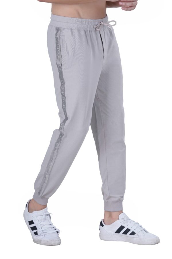 MEN'S KNIT LOOPER LYCRA JOGGER DTM EMB. TAPE DUSTY GREY - Image 6