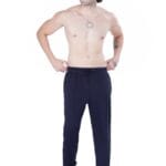 Navy Lycra Joggers with Tape Detail
