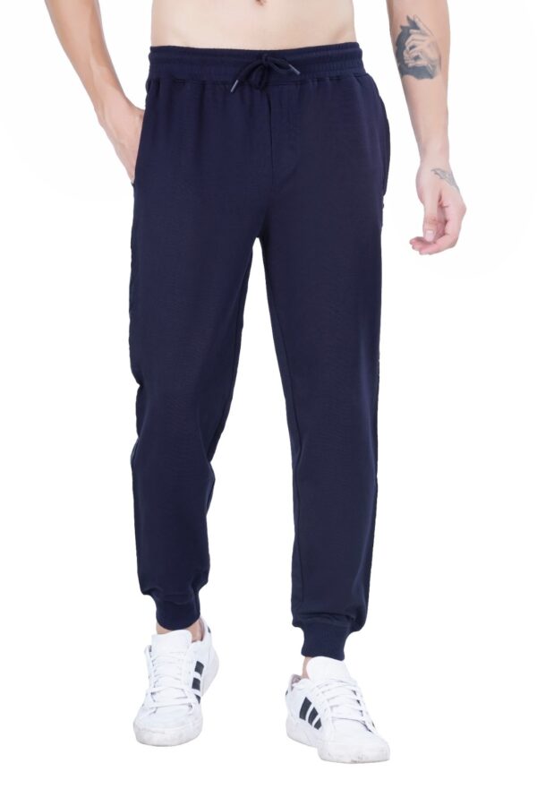 MEN'S KNIT LOOPER LYCRA JOGGER DTM EMB. TAPE NAVY BLUE - Image 6