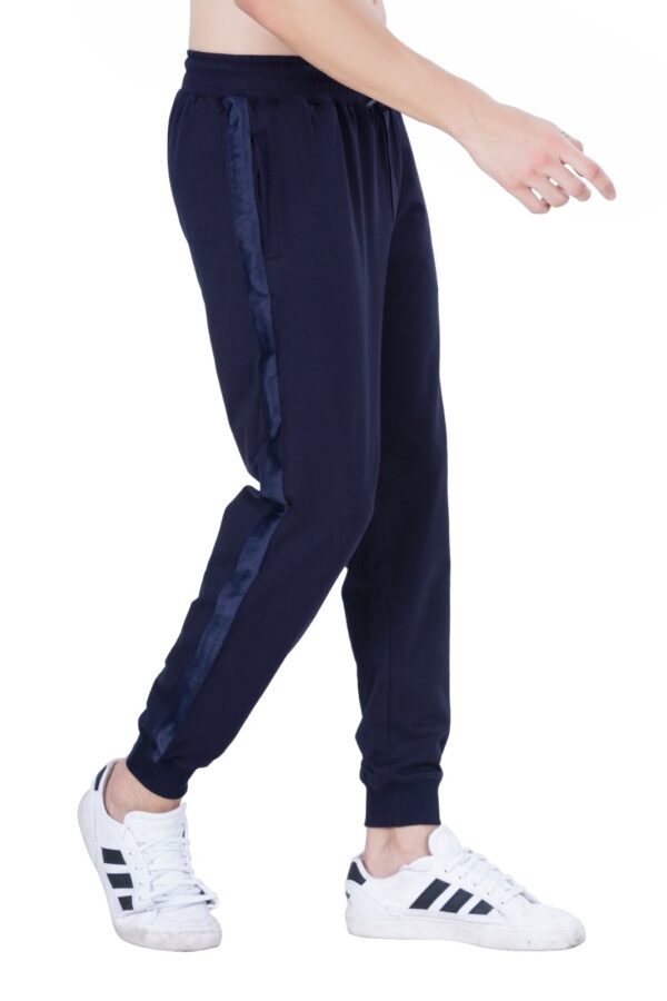 MEN'S KNIT LOOPER LYCRA JOGGER DTM EMB. TAPE NAVY BLUE - Image 5