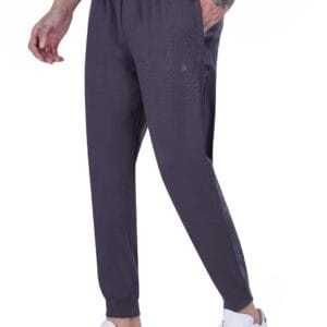 Grey Lycra Joggers with Tape Detail - Image 5