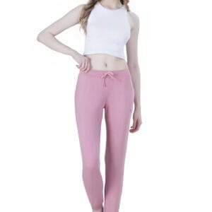 WOMEN'S KNIT LOOPER LYCRA JOGGER TRANSFER RED SILVER
