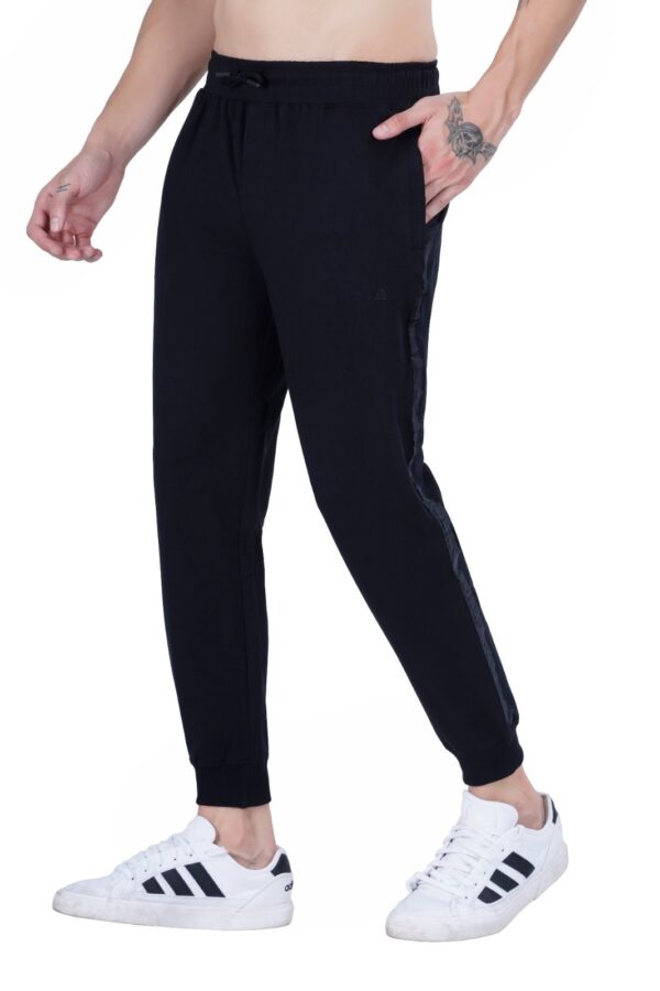 MEN'S KNIT LOOPER LYCRA JOGGER DTM EMB. TAPE BLACK - Image 2