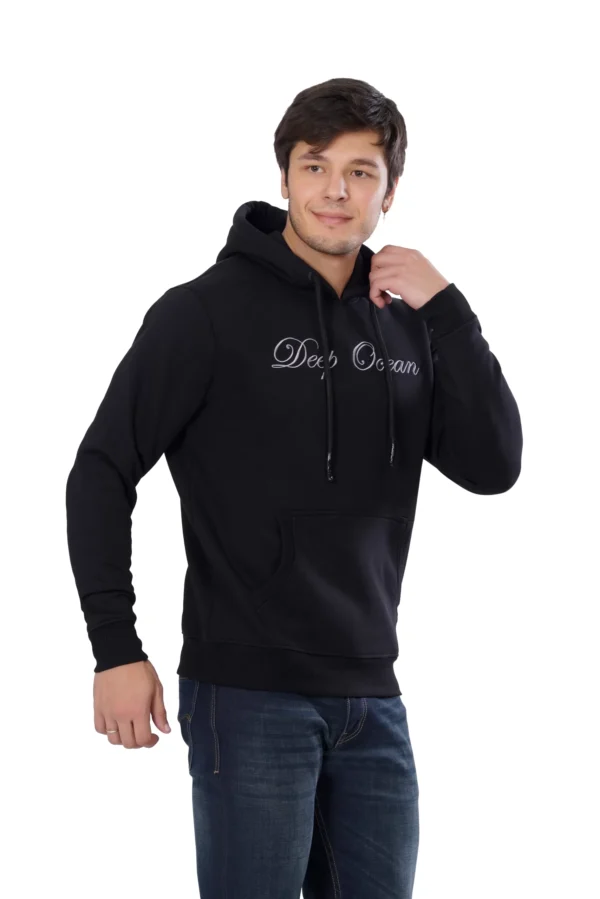 HOODIE LONG SLEEVE D.O GREY CURSIVE - Image 3