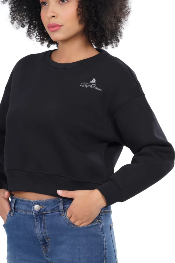 WOMENS ROUND NECK CROP D.O SILVER SWEATSHIRT - Image 4