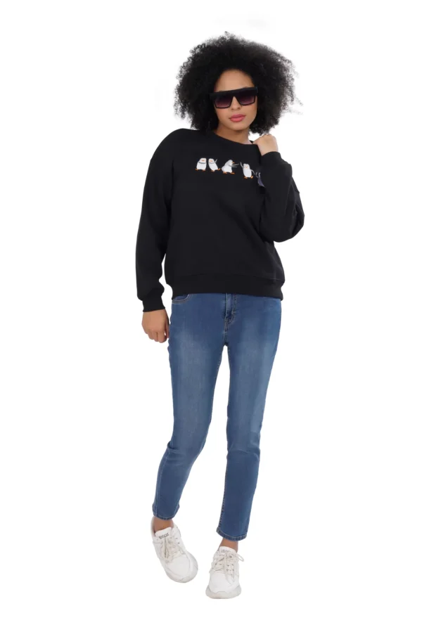 ROUND NECK REGULAR PENGUIN WOMENS SWEATSHIRT - Image 3