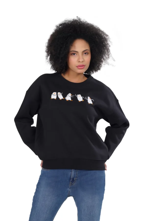 ROUND NECK REGULAR PENGUIN WOMENS SWEATSHIRT - Image 4