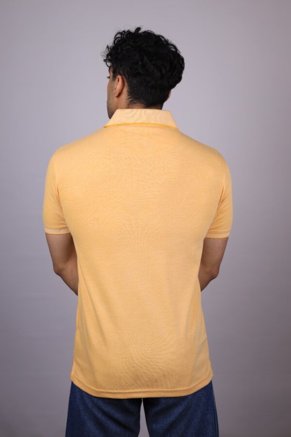 POLO T-SHIRT  HALF SLEEVES LOGO DO CONTAST EMB YELLOW - Image 3