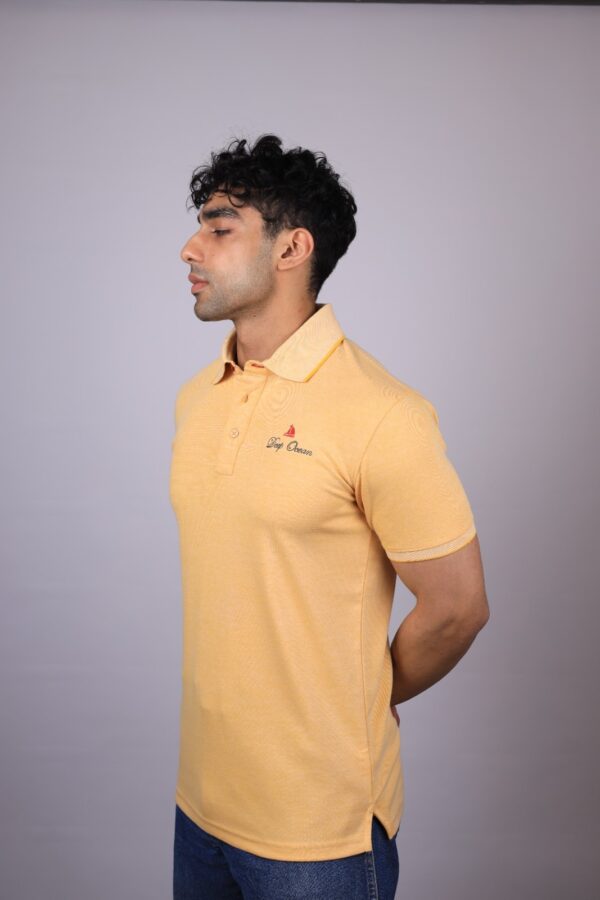 POLO T-SHIRT  HALF SLEEVES LOGO DO CONTAST EMB YELLOW - Image 4