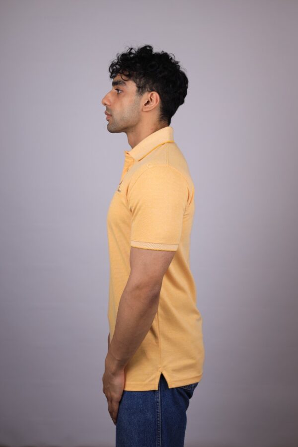 POLO T-SHIRT  HALF SLEEVES LOGO DO CONTAST EMB YELLOW - Image 5