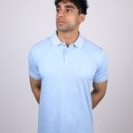 POLO T-SHIRT  HALF SLEEVES LOGO DO DTM TRANSFER SKY BLUE