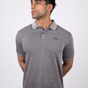 Grey Black Green Logo Polo T-Shirt
