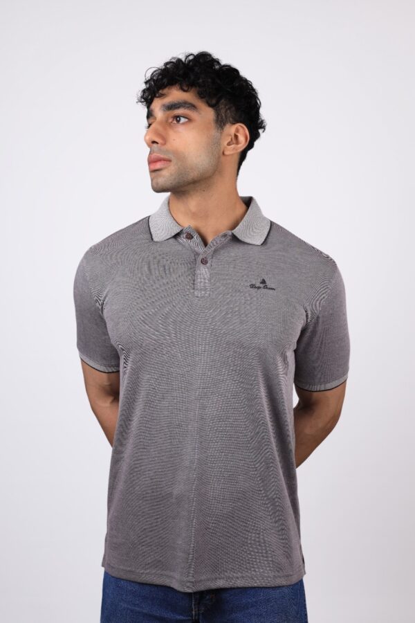 POLO T-SHIRT  HALF SLEEVES LOGO DO DTM TRANSFER GREY BLACK