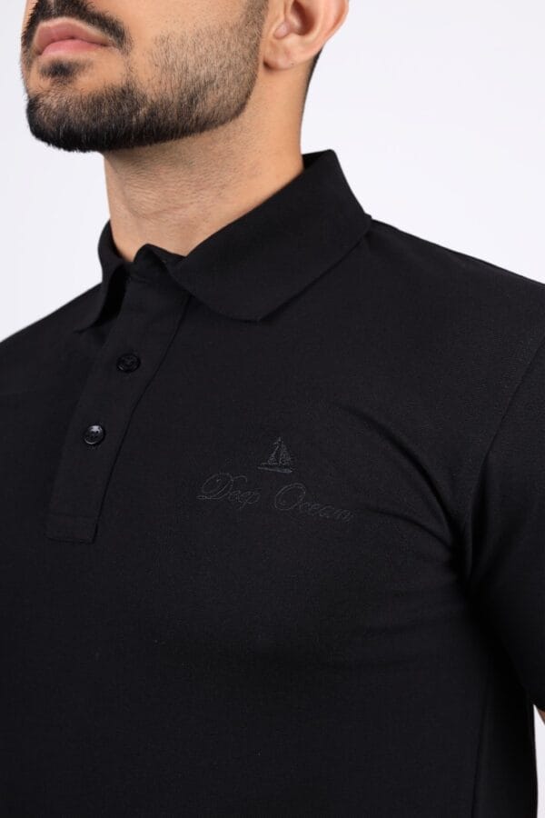 Men's Classic Black Polo T-Shirt – Timeless Style & Comfort - Image 4