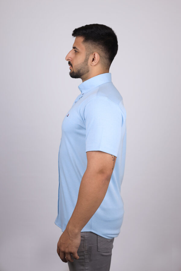 Men's Knitted Shirt Sky Blue - Image 5