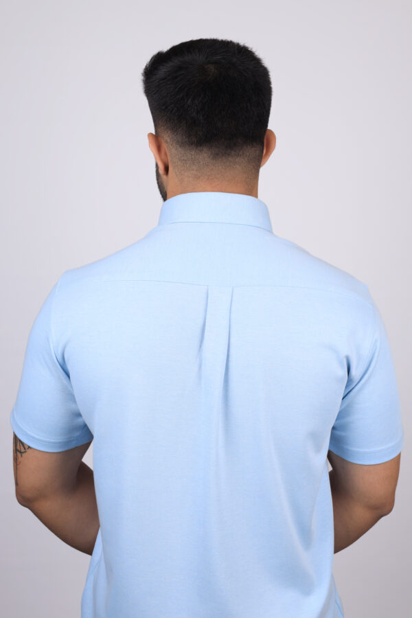 Men's Knitted Shirt Sky Blue - Image 4