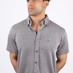 Men's Knitted Shirt Grey Black