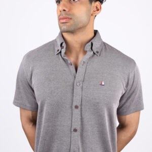Men's Knitted Shirt Grey Black