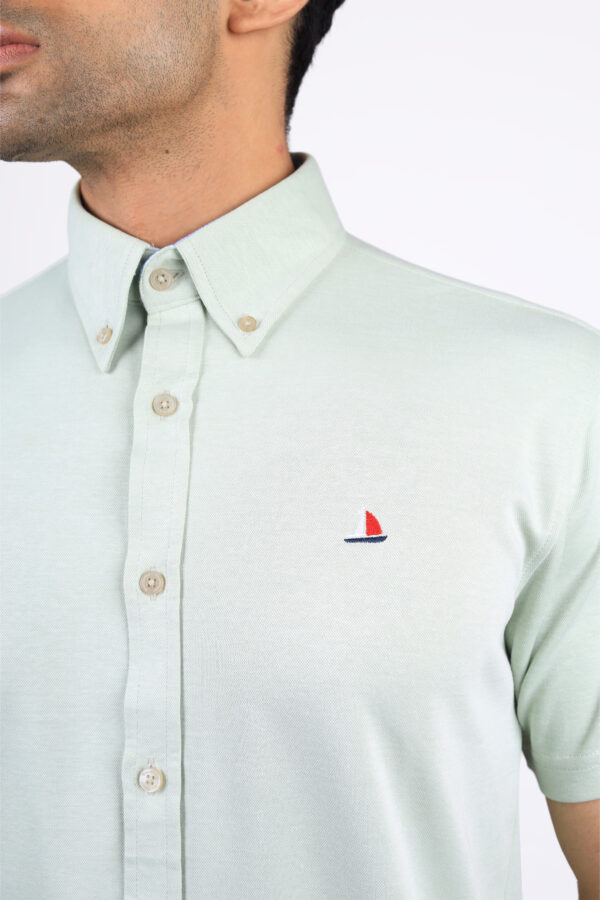 Men's Knitted Shirt Mint Green - Image 4