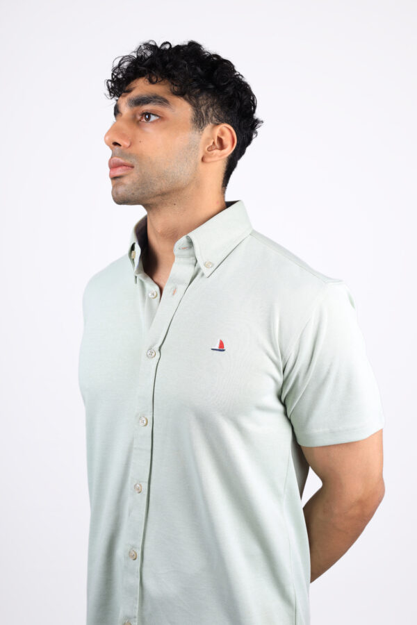 Men's Knitted Shirt Mint Green - Image 3