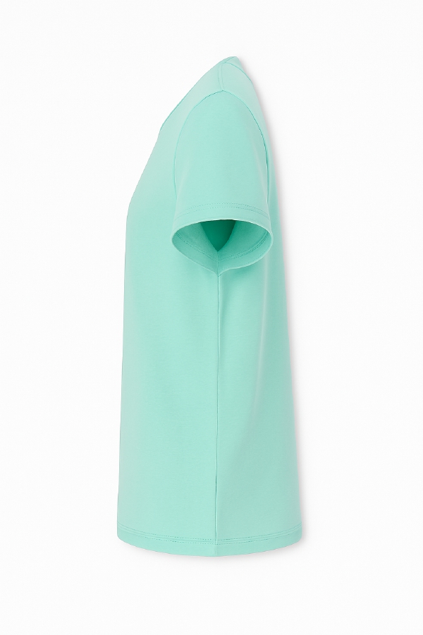 Women’s Crewneck T-Shirt (Aqua Green) - Image 3